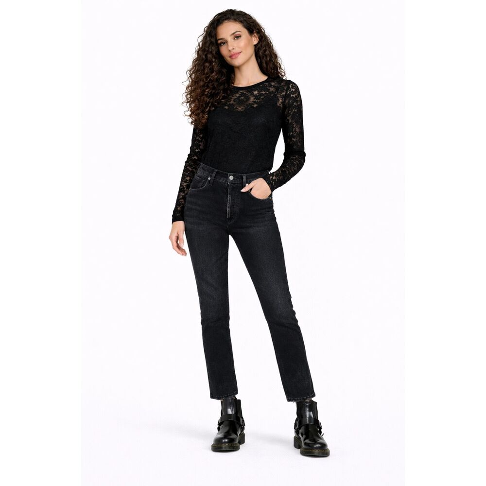 Citizens of Humanity Jolene High-Rise Slim Straight Button Fly Jeans - Size 33